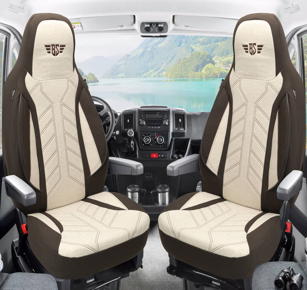 Bremer-Sitzbezüge istuinsuojat Ducato/ Jumper/ Boxer X250, 2 kpl, useita värejä Ruskea/ beige