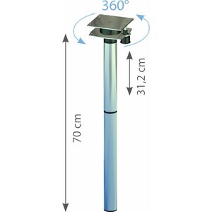 Ilse Pöydänjalka 700 mm, käännettävissä 360°