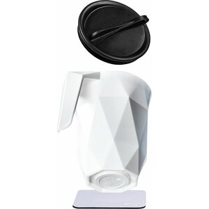 Silwy kahvikuppi ja kansi, kupinpohjassa magneetti