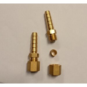 Letkuliitin 8 mm putkeen, 10 mm kaasuletkulle