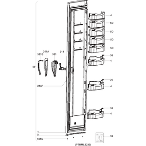 Dometic Parts Ovilokero, saranoitu kansi, RML 8230 Slim Tower, Hobby