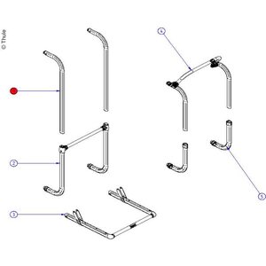 Thule (R) Elite G2 korkean telineen ylempi kiinnike putki